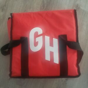 Grubhub Official Large 15&#034;x15&#034;x9&#034; Insulated Food Delivery Carrying Tote Bag Red