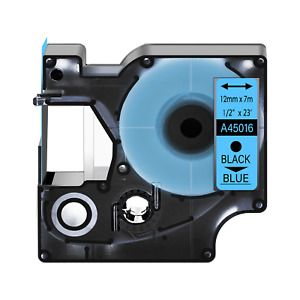 1PK Fits Black on Blue DYMO D1 45016 LabelWriter 450 400 DUO Label Tape  1/2in