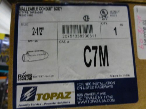 Topaz Malleable Conduit Body 2 1/2 inch Threaded C Type C7M rigid IMC