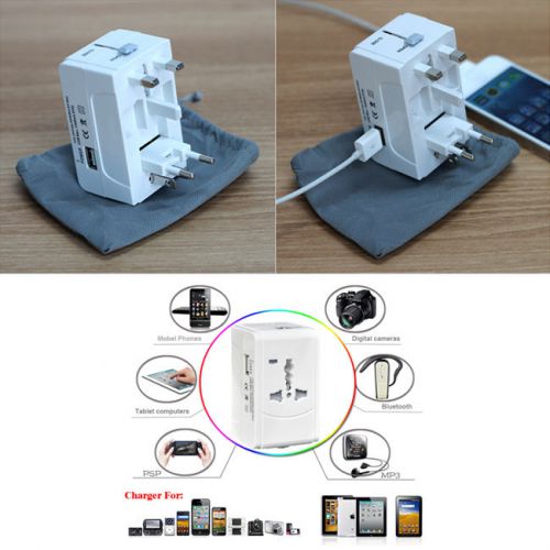 All-in-one USB Multi Adapter Plug In Outlet for overseas trip travel requirement