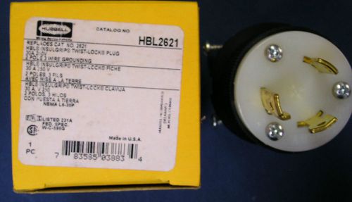 2 NOS Dealer leftovers Hubbell  HBL2621 locking plugs 30A 250V NEMA L6-30P