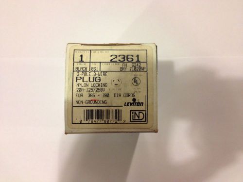 Leviton 2361 twist lock plug (20 amp, 125/250v, 3 pole, 3 wire) for sale