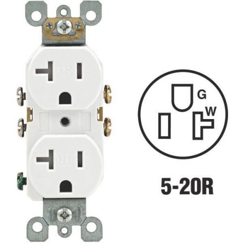 20a tamper-resistant grounded duplex outlet-20a white tamp res recep for sale