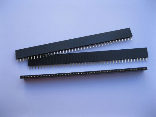 300 pcs Gold Plated 2.54mm Pin Header 1x40 40pin Female Sockets Single Row Strip