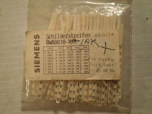 Partial pack with 420 remaining: siemens labels part no. 8wa8818-1ak for sale