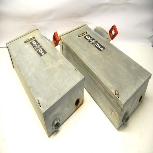 Lot of 2 general electric 60a 600v th3362r heavy duty fusible safety switches for sale