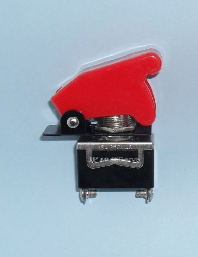 1 SPST On/Off Full Size Toggle Switch with RED Safety Cover