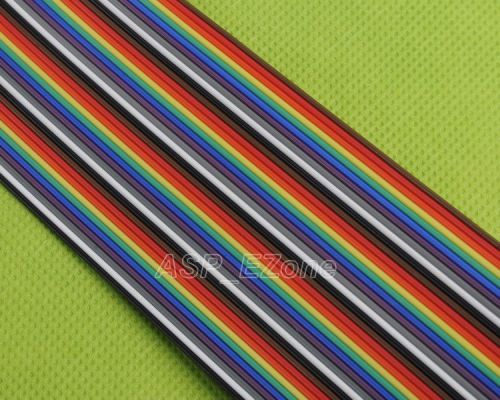 1.27mm 40pin 1M Dupont Wire Flat Color Rainbow Ribbon Cable New