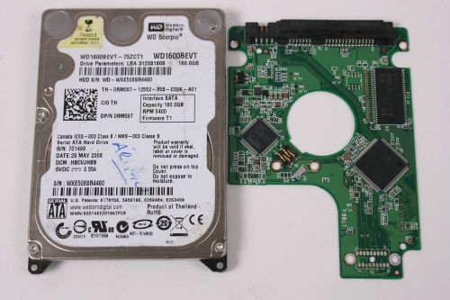 Wd wd1600bevt-75zct1 160gb 2,5 sata hard drive / pcb (circuit board) only for da for sale