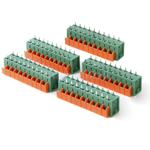 15pcs 250v 10a 10pin dual row screwless pcb terminal block connector 5.08mm for sale