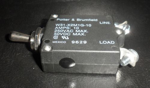 Potter &amp; Brumfield W31-X2M1G-10 Switch Circuit Breaker 10A 250VAC 50VDC