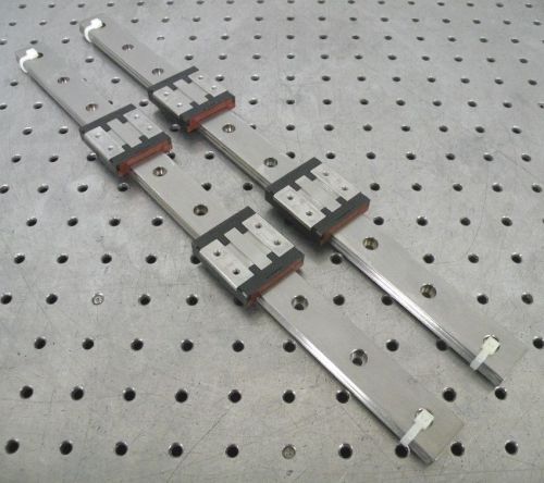 C112749 lot 2 rexroth star 390mm linear slide rails w/(4) r0044321301 bearings for sale