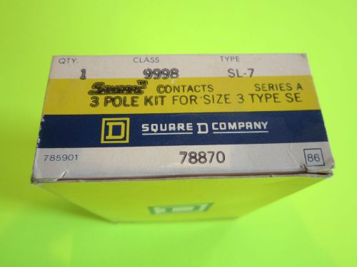SQUARE D 9998 SL7 3 POLE CONTACT KIT NEW OLD STOCK SEALE IN BAGS