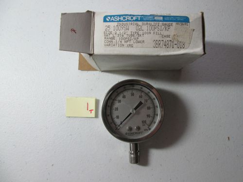 New in box ashcroft 25 1009sw 02l gauge gage 0-100 psi 0-700 kpa  (223-1) for sale
