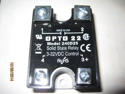 OPTO 22 SOLID STATE RELAY MODEL 240D25 3-32VDC CONTROL SWITCH