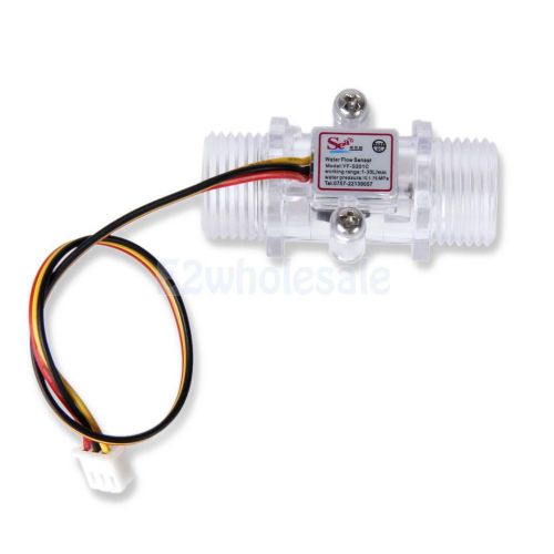Transparent water flow sensor 1/2&#034; fluid flow meter flow water control 1-30l/min for sale