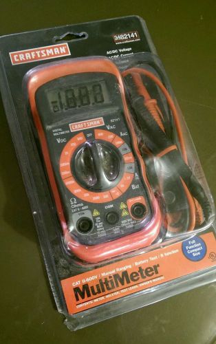 Craftsman multimeter digital functions and ranges, with leads.  Model: 3482141