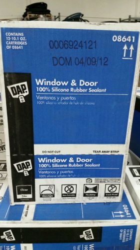 12 pack - dap 08641 10.1 oz window &amp; door 100% silicone rubber sealant clear for sale