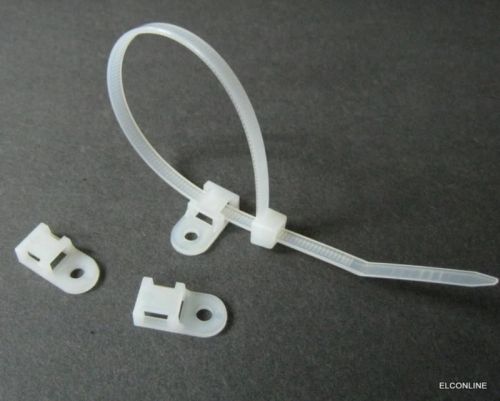 STM-0 #A3 Saddle Type Cable Tie Mount Wire Manager White 100 pcs