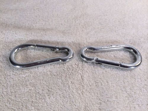 Two 3 1/2&#034; Stainless Steel Snap Hook Carabiners