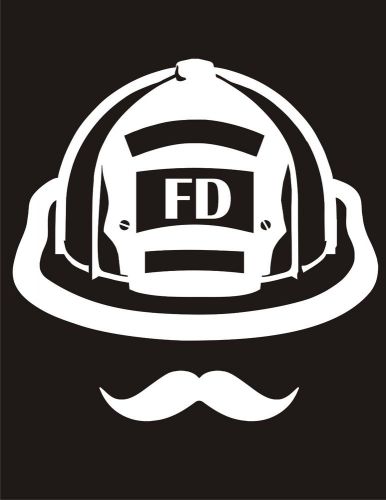 Firefighter moustache decal for sale