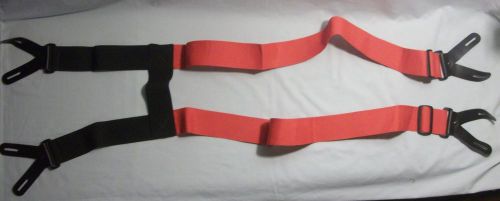 Red h style fireman firefighter turnout suspenders adjustable 2 in for sale