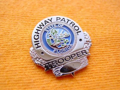 FLORIDA FL STATE TROOPER HIGHWAY PATROL POLICE SILVER PRIDE MINI BADGE SHIELD 1&#034;