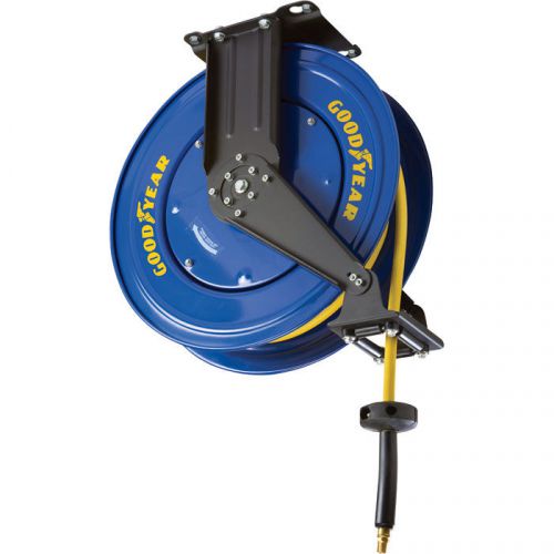 Goodyear retractable air hose reel with hose — 3/8in. x 50ft., for sale