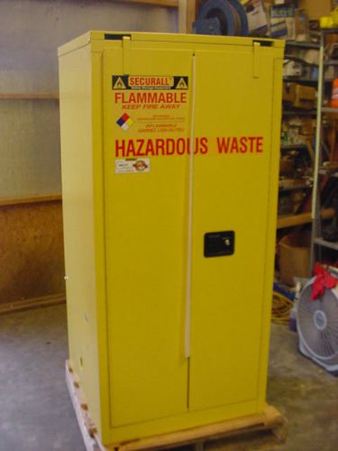 New Securall 60 Gal Flammable storage cabinet 1 shelf  Drum rollers PN  W3040