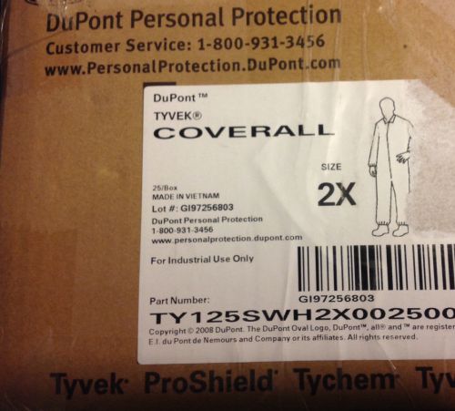 DuPont Tyvek Coverall Personal Protection Suit Size 2X -TY125SWH2X002500 -1Piece