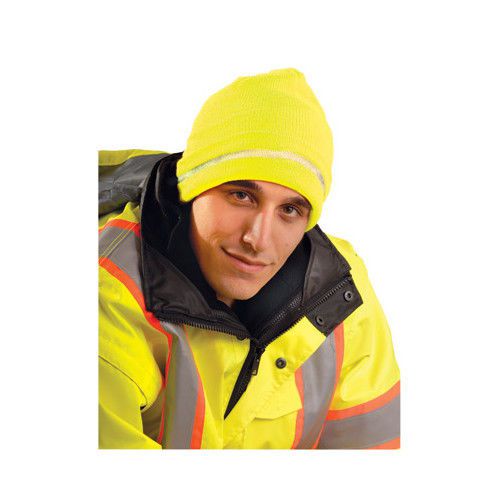 Size Fits All HiViz Yellow OccuLux® Knitted Cap With 3M™ Reflective Thread