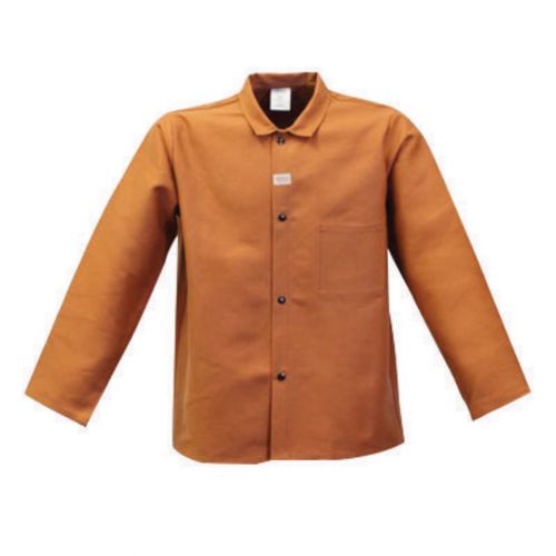 Stanco w630ls large 30&#034; brown rust 12 oz cotton flame resistant welder&#039;s coat for sale