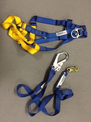 NEW First Protecta 5 Point Harness AB17530 &amp; NEW Double Lanyard AE57620