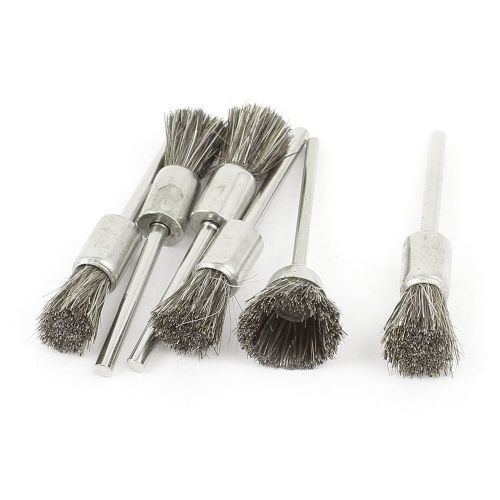 6pcs 1/8&#034; Mandrel Brown Bristle Pen Polishing Brush for Dremel Rotary Tool