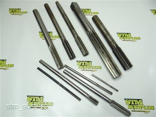 Nice lot of 10 hss straight shank reamers 3/16&#034; to 1-1/8&#034; doall glenbard for sale