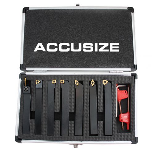 7 pieces/set 1/2&#034; indexable carbide turning tool set in fitted box, #2387-2004 for sale