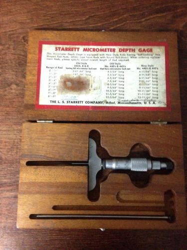 STARRETT No. 440 DEPTH MICROMETER  .001&#034; w/ BOX machinist tools