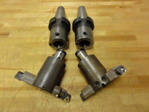 (2) CAT40 ABS50 Tool Holders (2) Adjustable Boring Tools DT3620 Insert CNC Haas