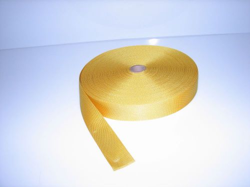 1-3/4&#034; wide bright yellow nylon webbing - 100 yard roll for sale