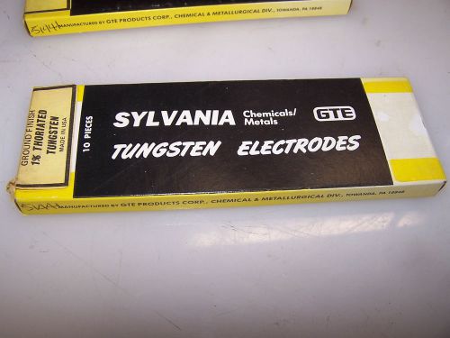 NEW SYLVANIA TIG TUNGSTEN ELECTRODES 1% THORIATED 10 PCS .040 X 7&#034; L