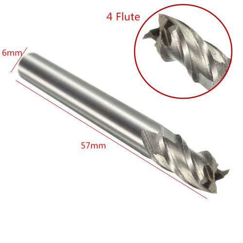 10Pcs 4 Flute HSS End Mill Cutter HSS Drill Bits Metalworking Milling 6x6mm