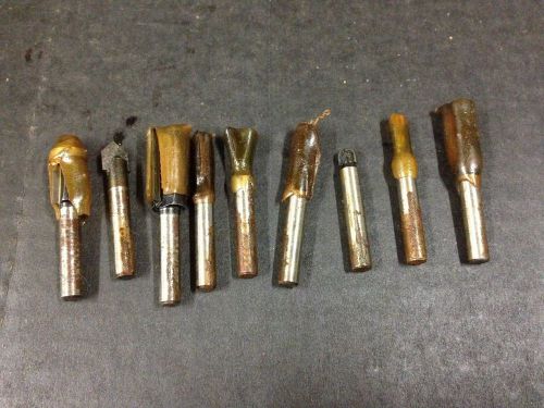 Wood Router tools 9 x assorted 1/4&#034; shank bits
