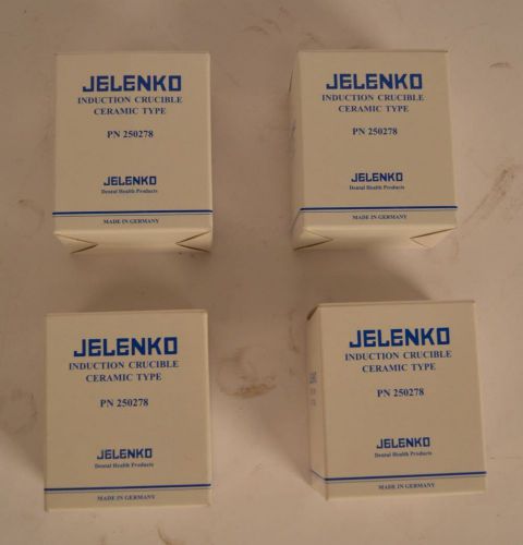 Lot of 4 Jelenko Induction Crucibles #250278 Silicon Dioxide NIB SiO2 Casting