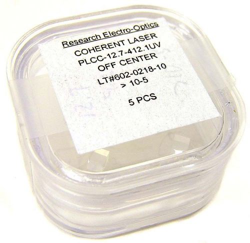 Lot 5 electro-optics laser crystal diced coated substrate plcc-12.7-412.1-uv new for sale