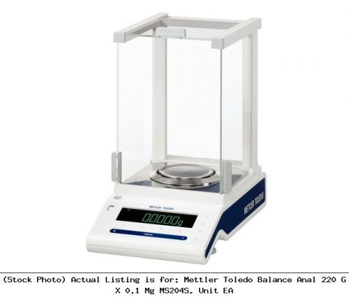 Mettler toledo balance anal 220 g x 0.1 mg ms204s, unit ea scale for sale