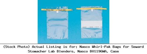 Nasco whirl-pak bags for seward stomacher lab blenders, nasco b01196wa, case for sale