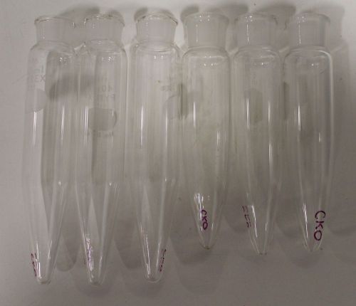 Lot of (6) Pyrex Kimax Conical Centrifuge Tubes 40mL + Free Expedited Shipping!!