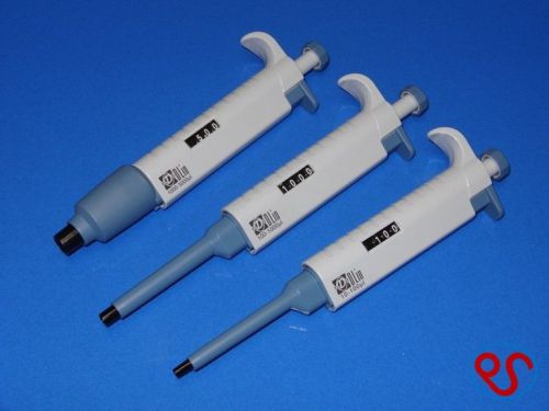 Set of 3 pipetters,100,1000 &amp; 5000ul, adjustable pipette, pipets, pipettor, new for sale