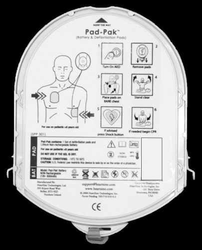 Heartsine Samaritan Adult PAD Pak  Electrodes for AED (Defibrillator) PAD-PAK-01