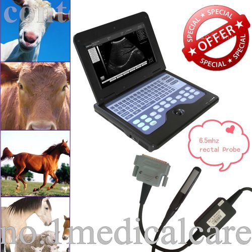 Vet b-ultrasound diagnostic scanner 6.5m endo-rectal liner probe laptop/notebook for sale